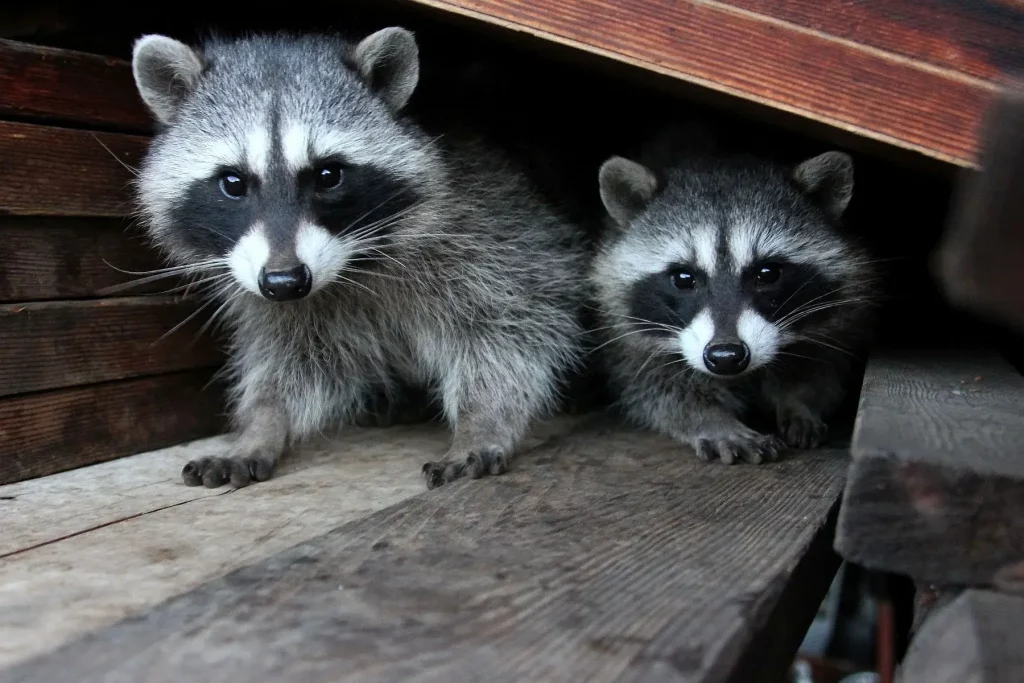 raccoons under deck